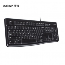 罗技K120有线键盘 办公键盘 USB口电脑台式机笔记本家用键盘 全尺寸键盘 黑色