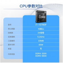 英特尔(Intel) 13代 CPU处理器 台式机 原盒 13代 i7-13790F【16核24线程】