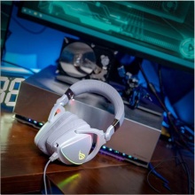 ROG棱镜白色限定版 游戏耳机 有线耳麦 ROG手机耳机 头戴式耳麦 带麦克风 环绕7.1音效 USB/TypeC接口