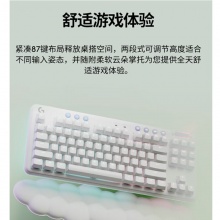 罗技(G)极光无线机械键盘 电竞游戏键盘 RGB灯效 87键三模连接 白色电脑笔记本女生 G715 GX-Tactile(类茶轴)