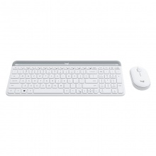 罗技（Logitech）MK470无线键鼠套装 无线键盘鼠标套装 电脑静音薄膜键盘办公差旅超薄便携紧凑 即插即用 全尺寸 MK470 白色