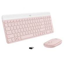 罗技（Logitech）MK470无线键鼠套装 无线键盘鼠标套装 电脑静音薄膜键盘办公差旅超薄便携紧凑 即插即用 全尺寸 MK470 茱萸粉